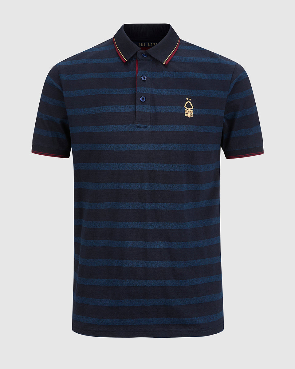 NFFC Navy Yarn Dyed Striped Polo