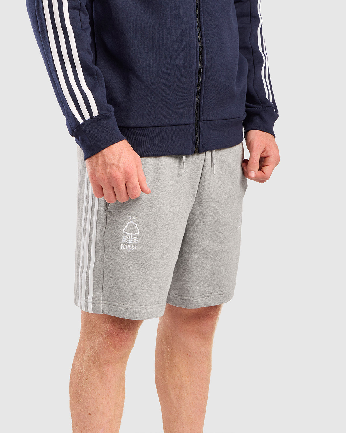 NFFC Adidas Essentials Grey 3-Stripe Shorts