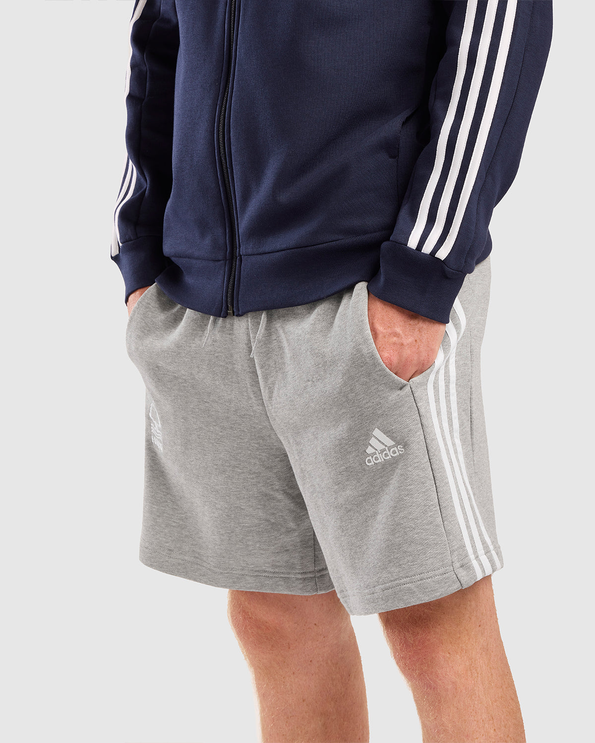 NFFC Adidas Essentials Grey 3-Stripe Shorts