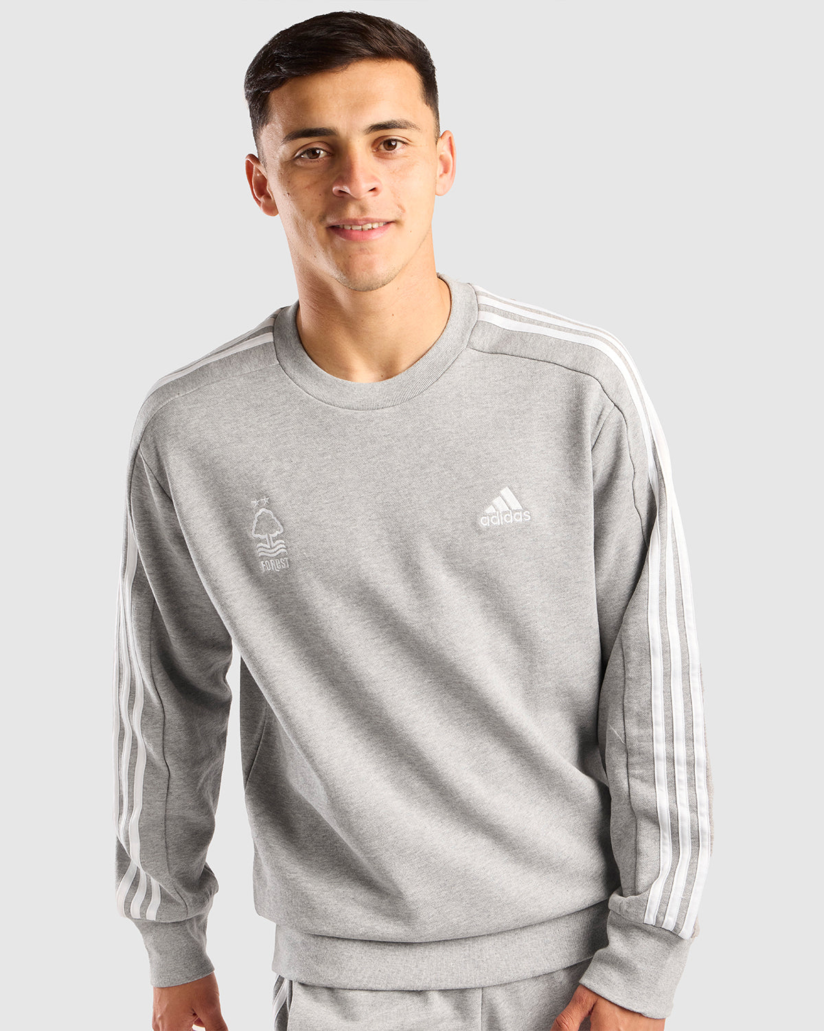 NFFC Adidas Essentials Grey 3-Stripe Sweatshirt