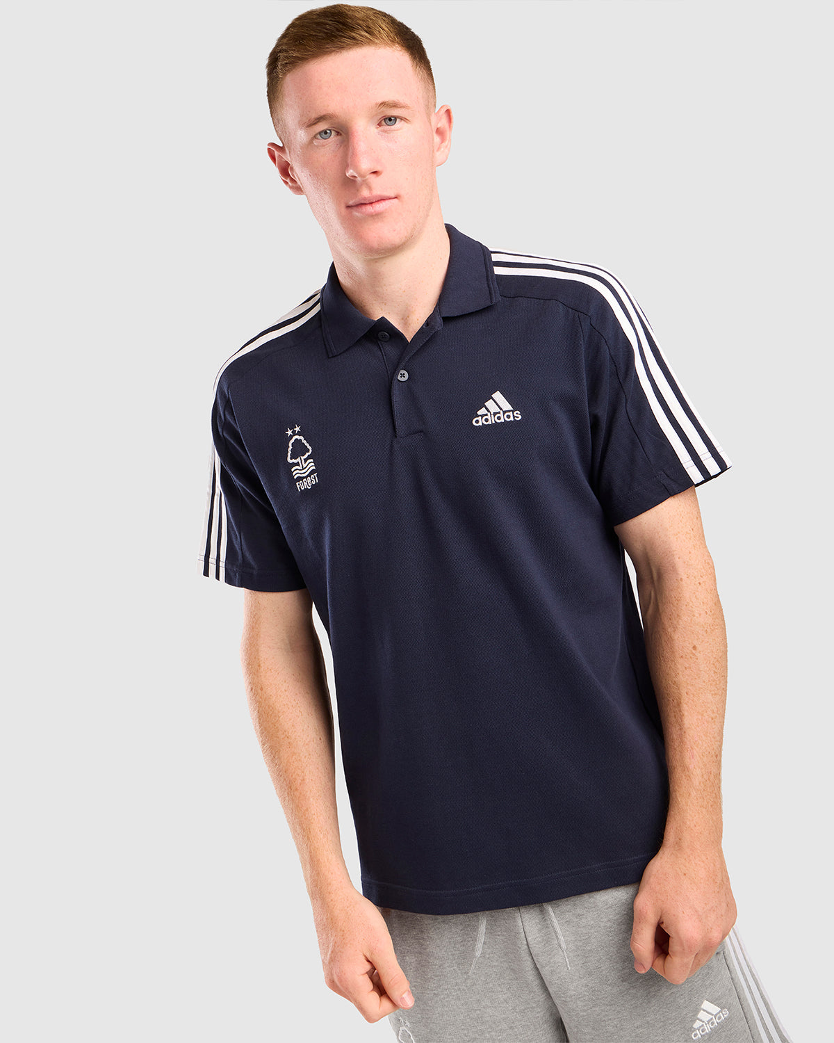 NFFC Adidas Essentials Navy 3-Stripe Polo