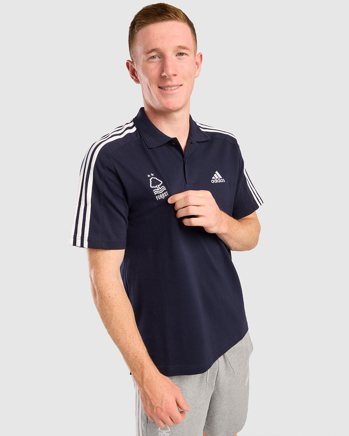 NFFC Adidas Essentials Navy 3-Stripe Polo