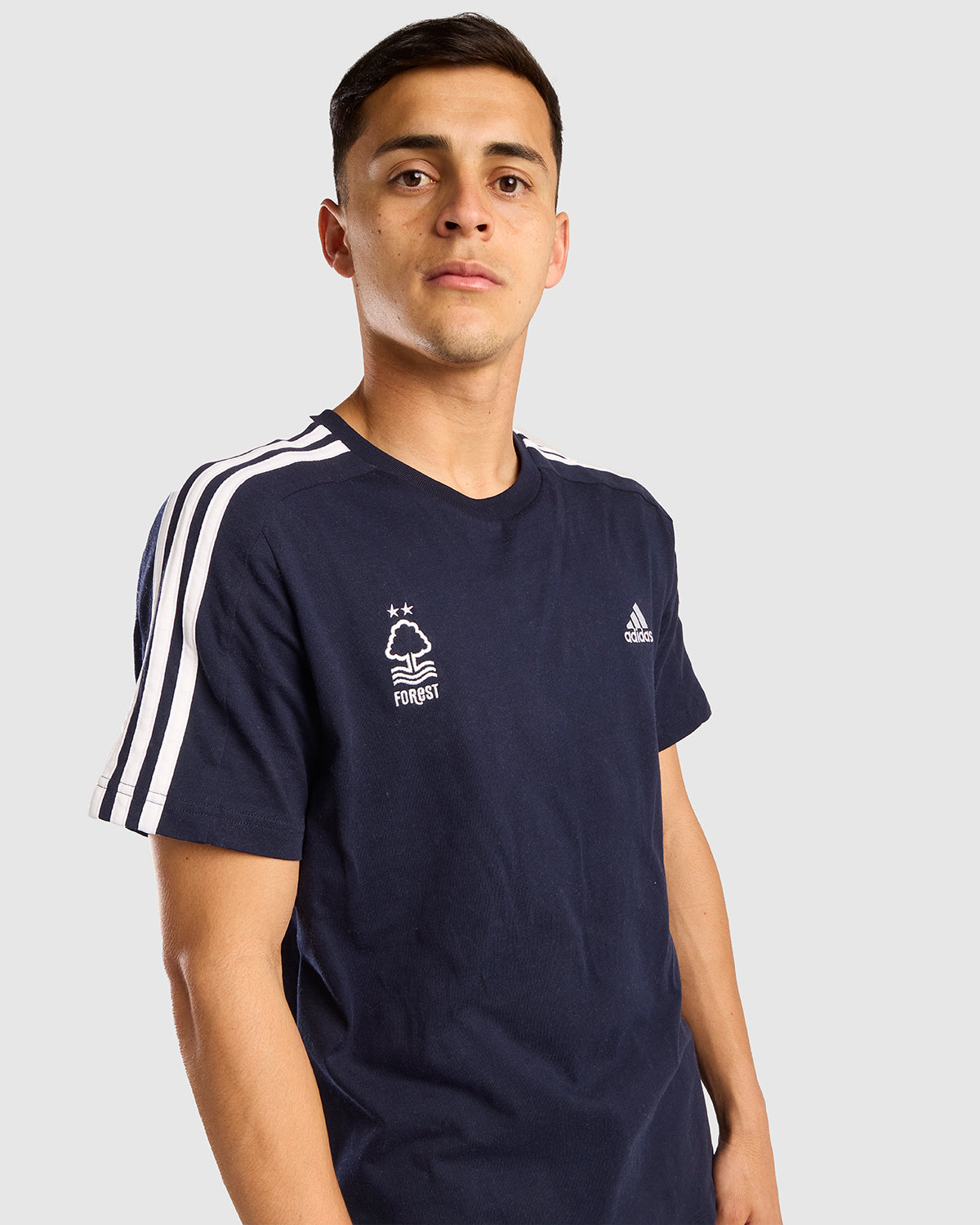 NFFC Adidas Essentials Navy 3-Stripe T-Shirt