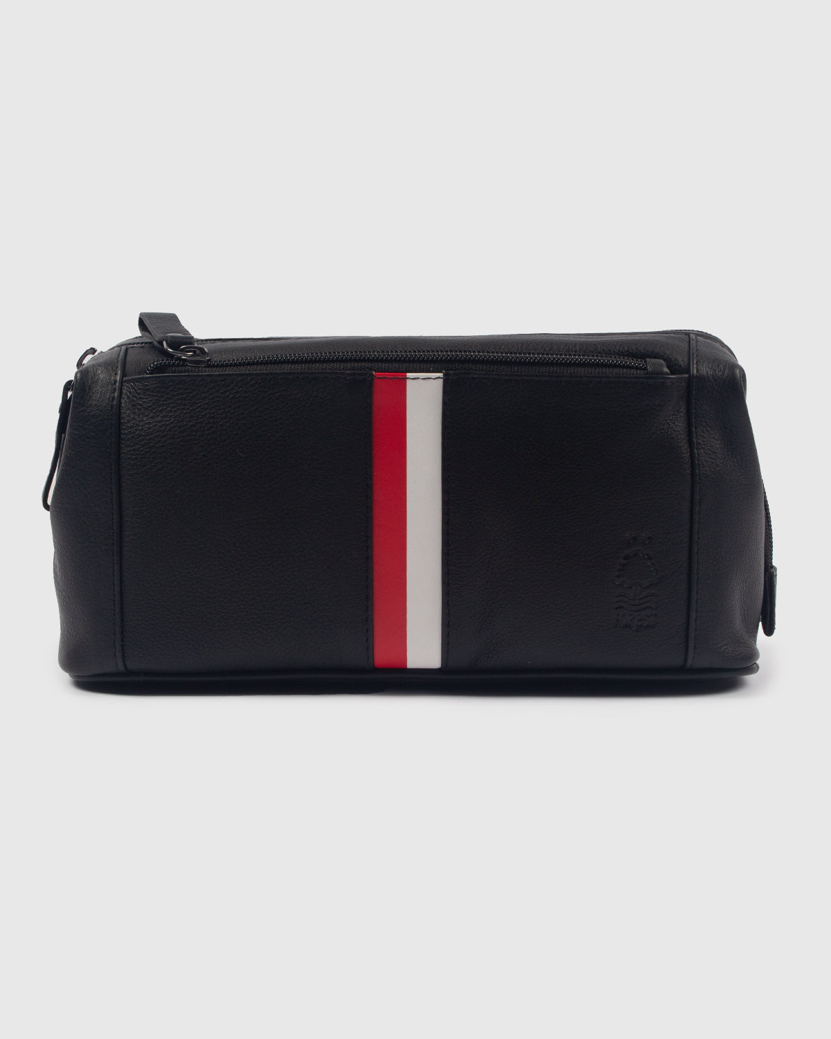 NFFC Black Leather Banded Wash Bag