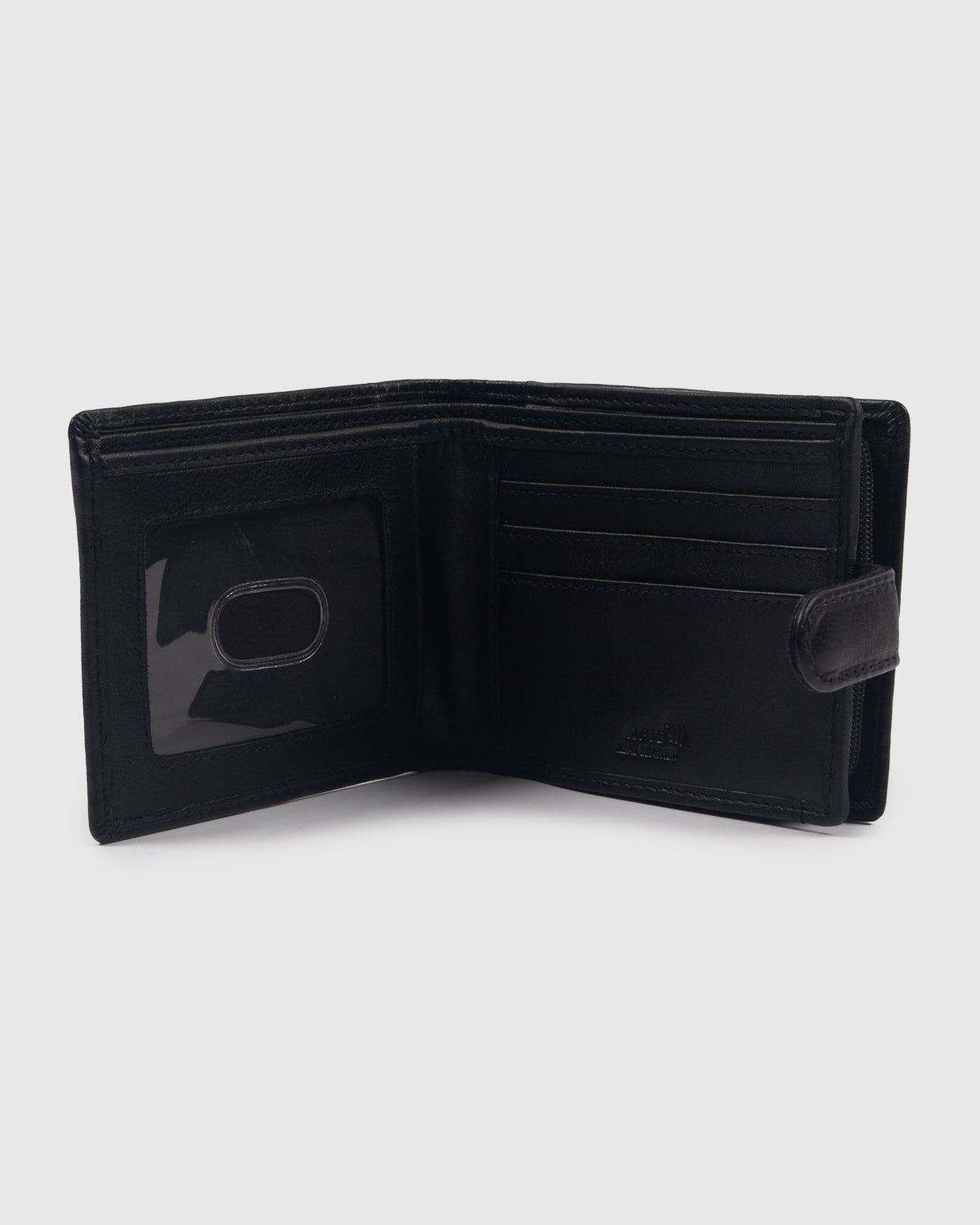 NFFC Black Leather Popper Wallet