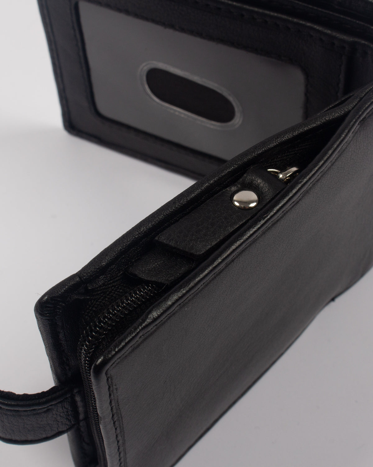 NFFC Black Leather Popper Wallet