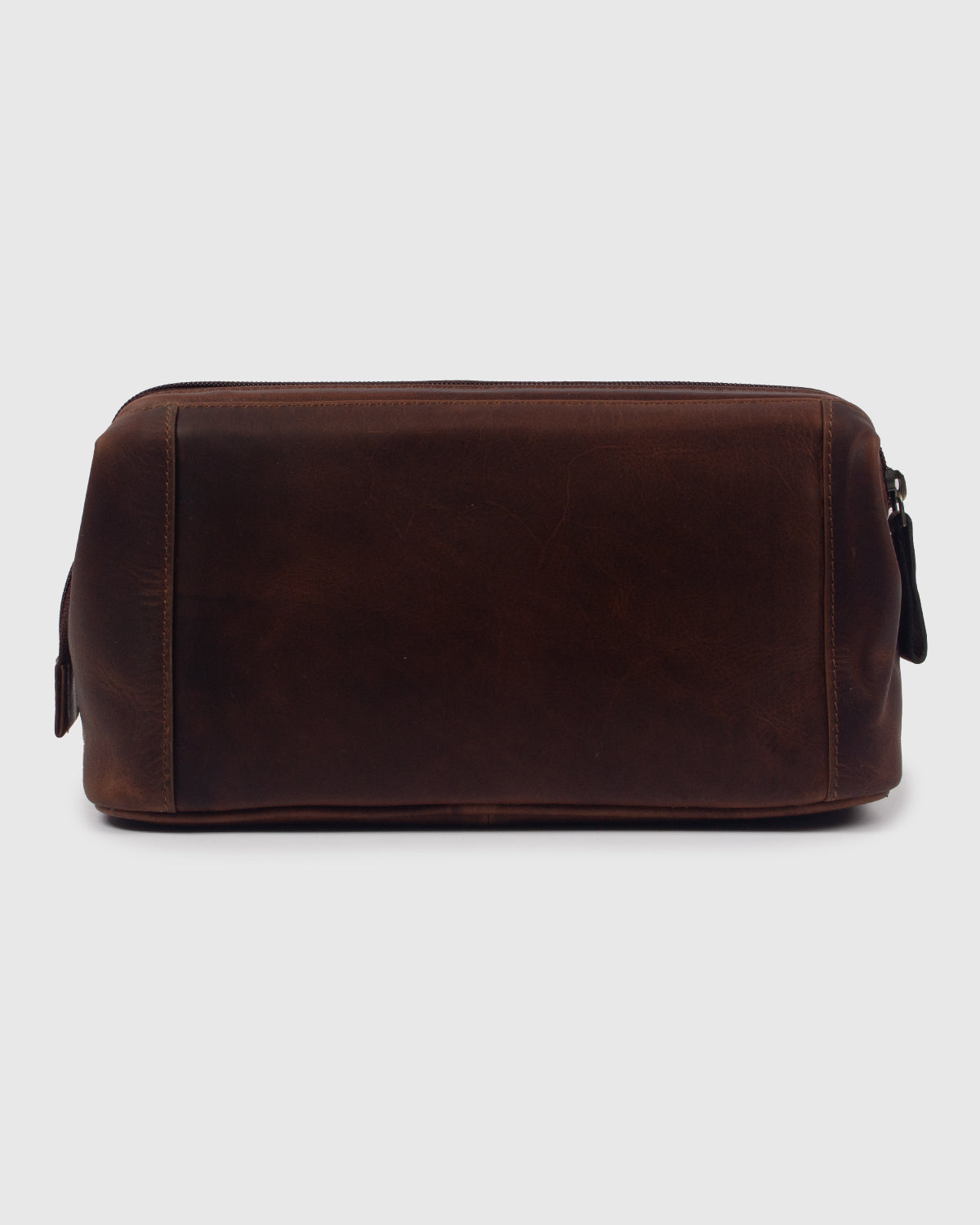 NFFC Brown Leather Banded Wash Bag