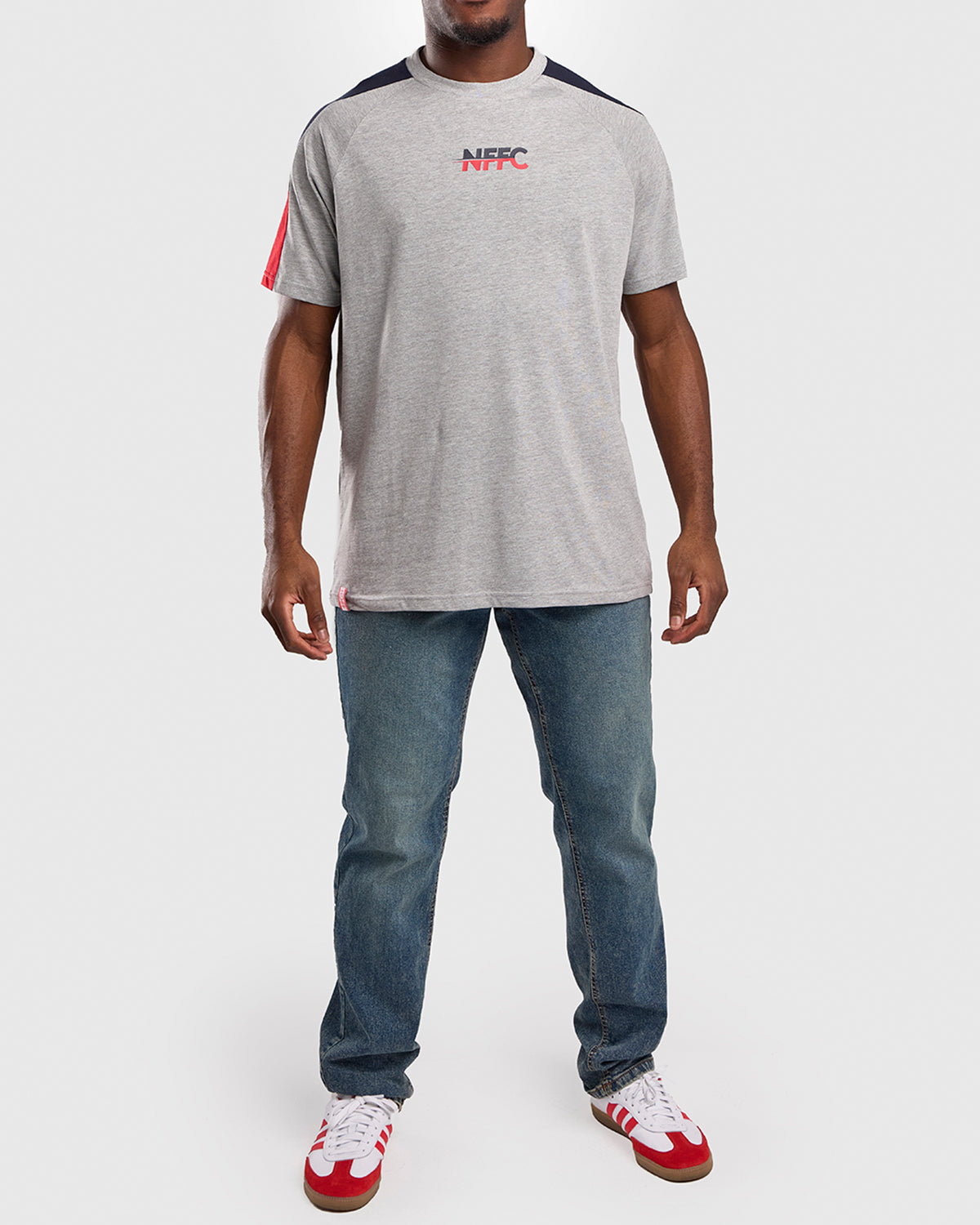 NFFC Grey Club Colours Shoulder Panel T-Shirt