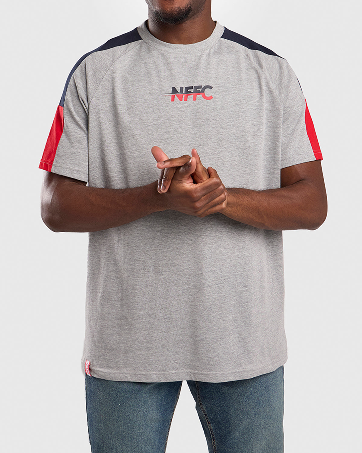 NFFC Grey Club Colours Shoulder Panel T-Shirt