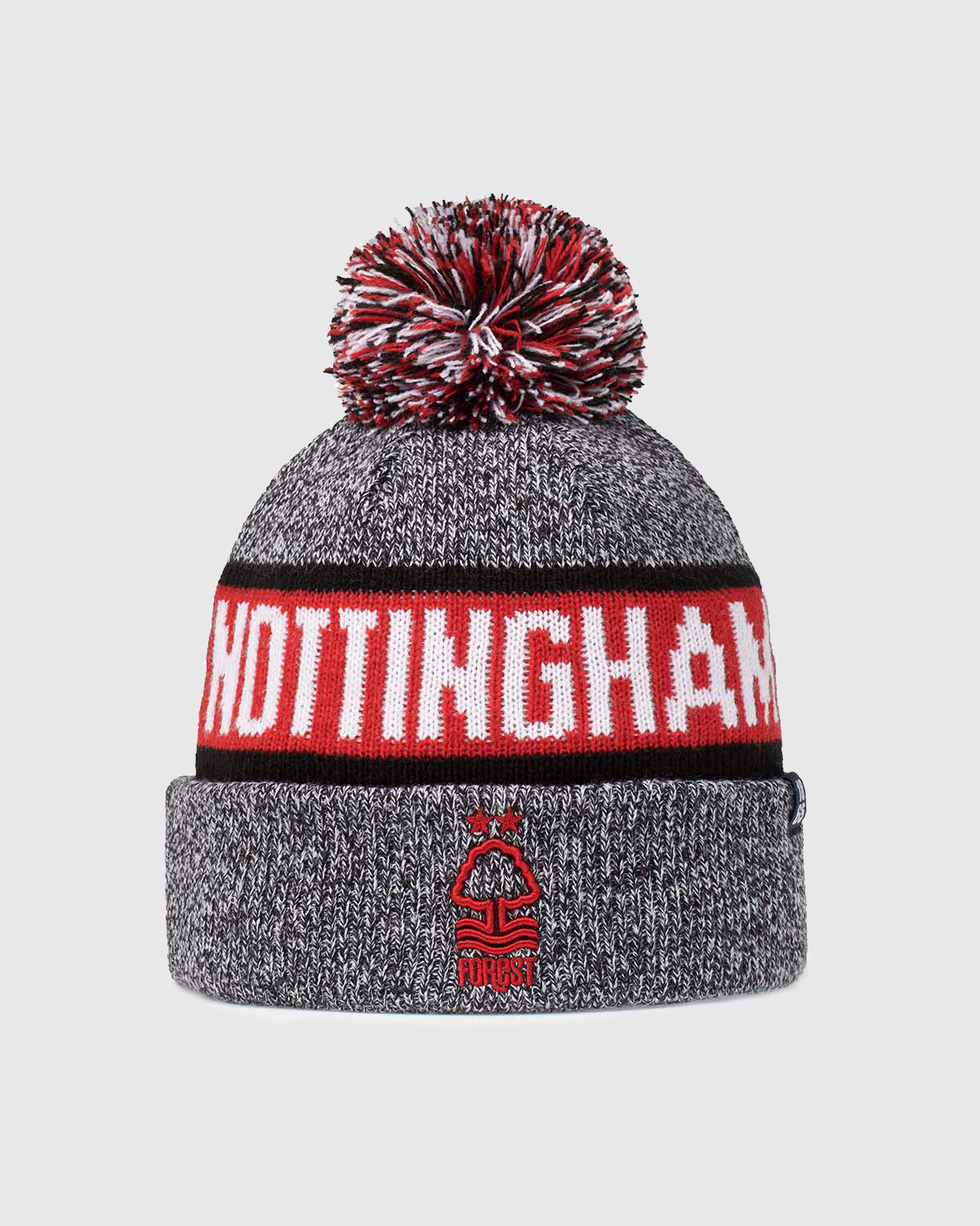 NFFC Grey Marl 1865 Cuff Knit Bobble Hat