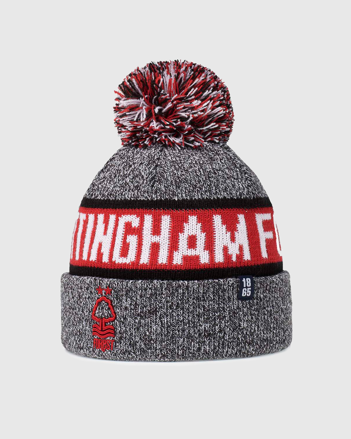 NFFC Grey Marl 1865 Cuff Knit Bobble Hat