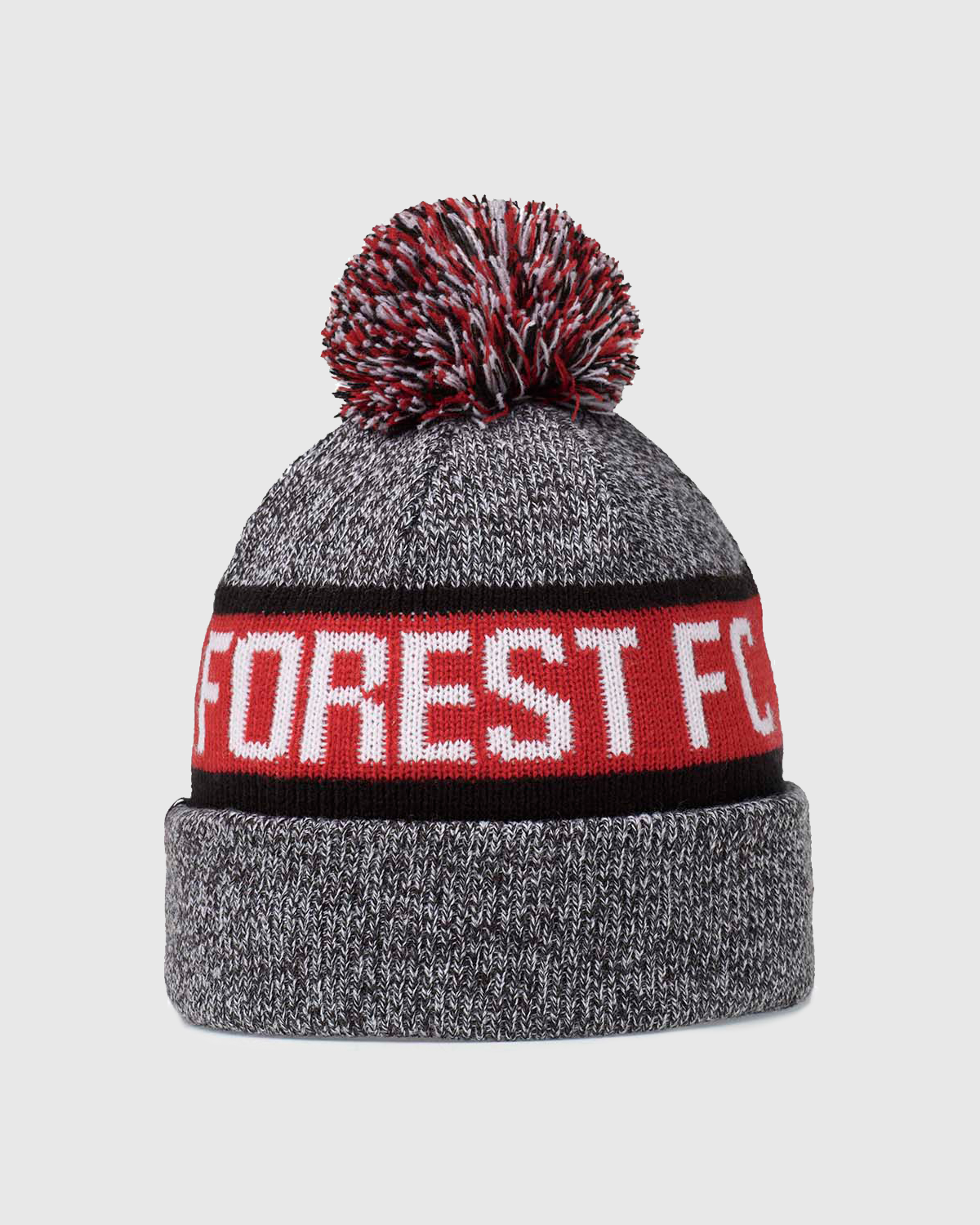 NFFC Grey Marl 1865 Cuff Knit Bobble Hat