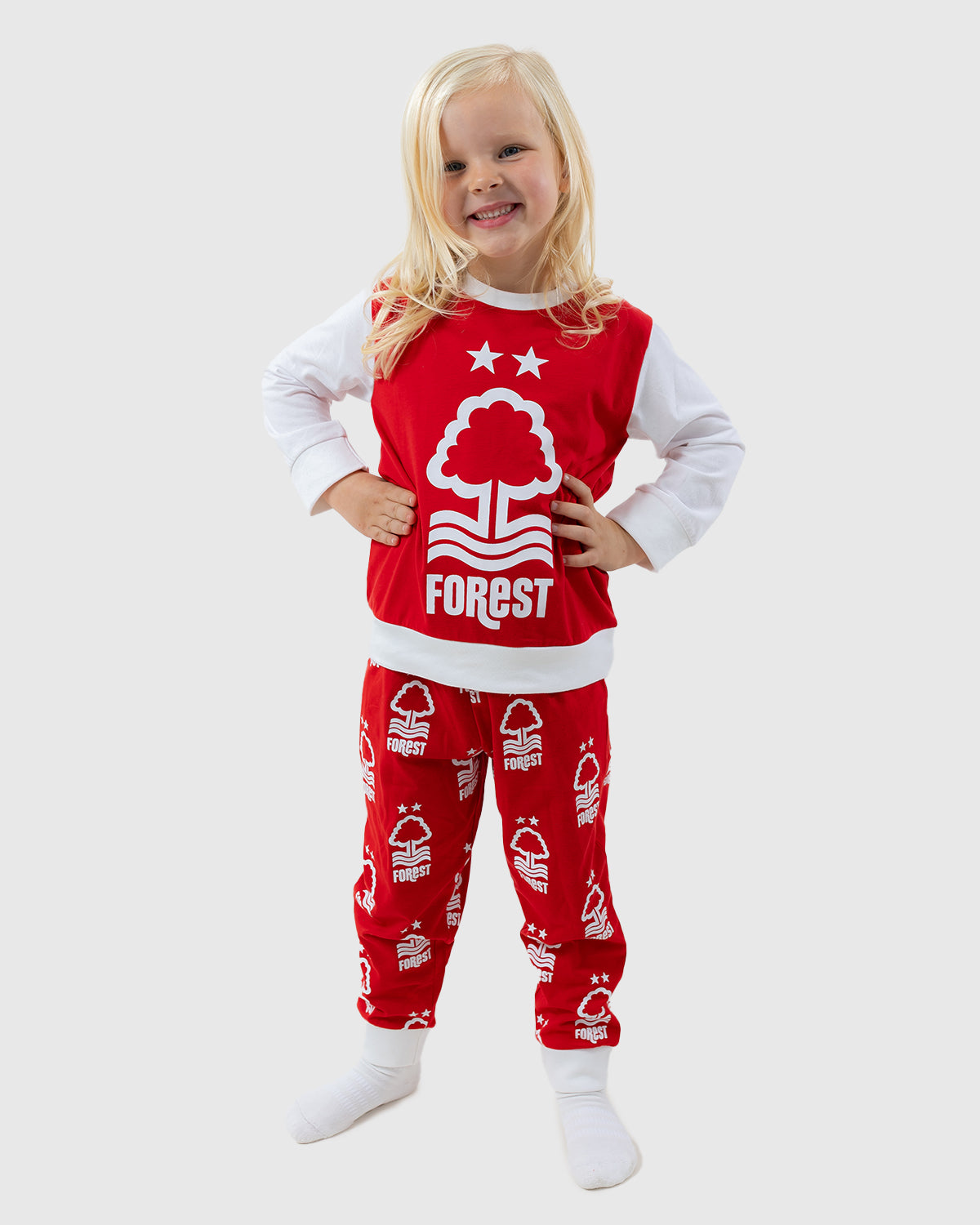 NFFC Junior Red Long Sleeve Crest Pyjama Set