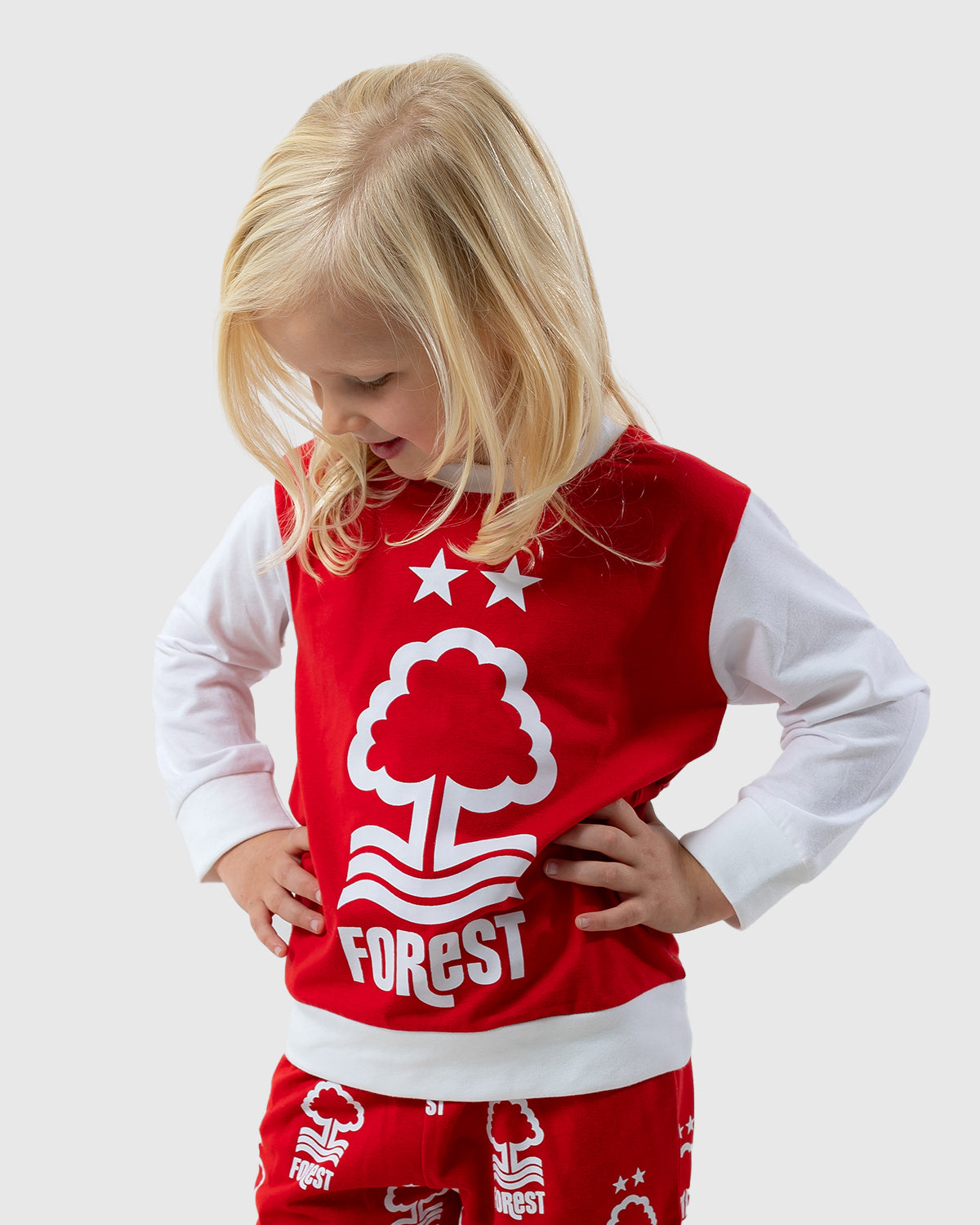 NFFC Junior Red Long Sleeve Crest Pyjama Set