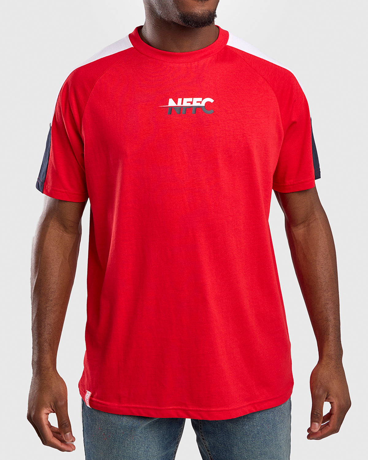 NFFC Red Club Colours Shoulder Panel T-Shirt
