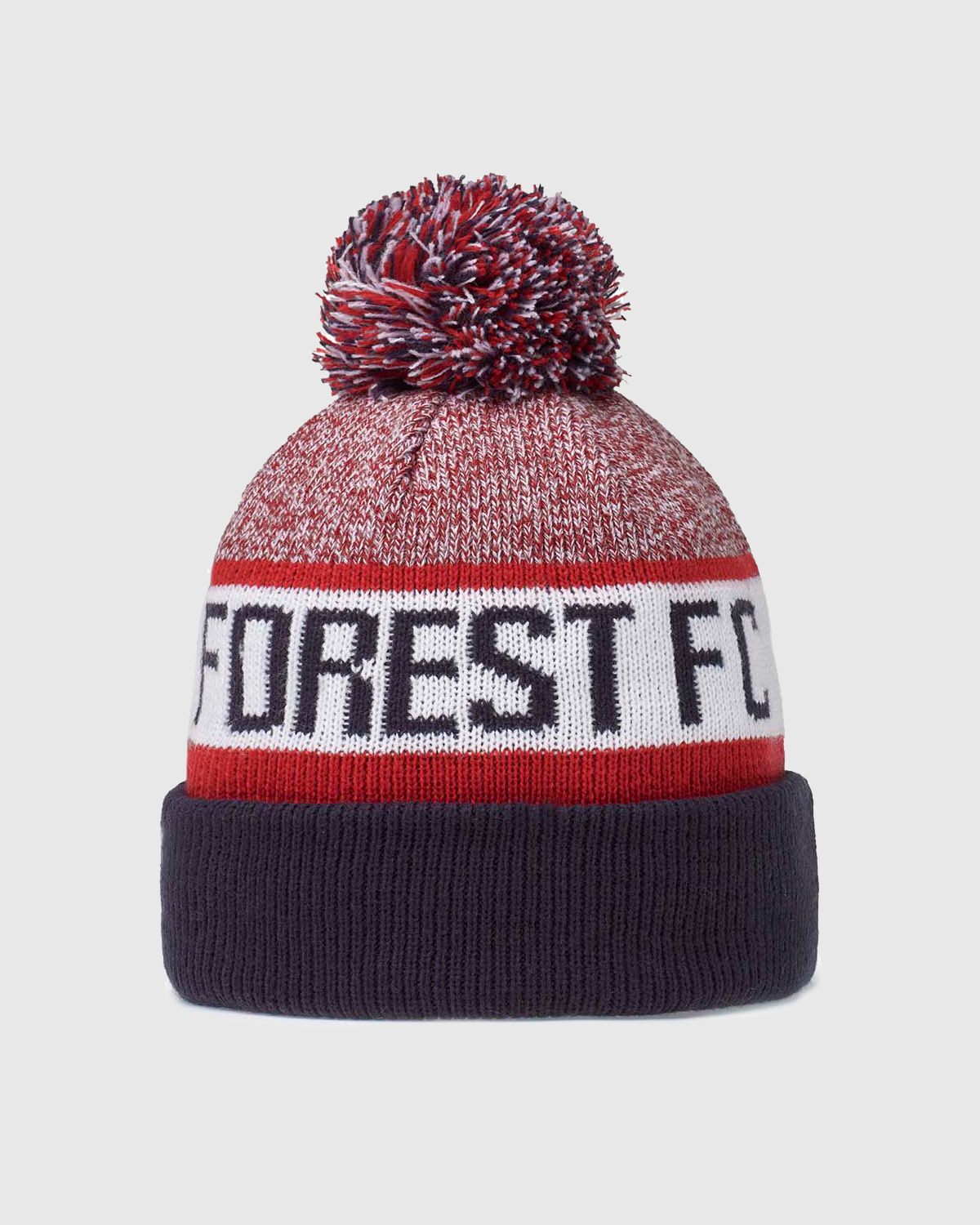 NFFC Red Marl 1865 Cuff Knit Bobble Hat