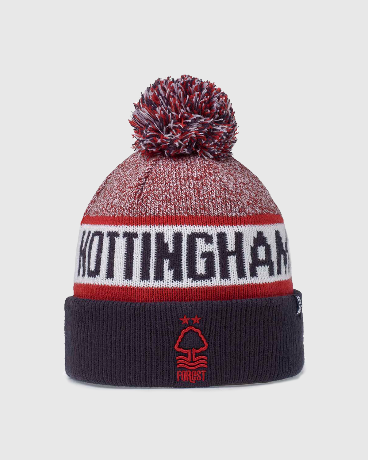 NFFC Red Marl 1865 Cuff Knit Bobble Hat