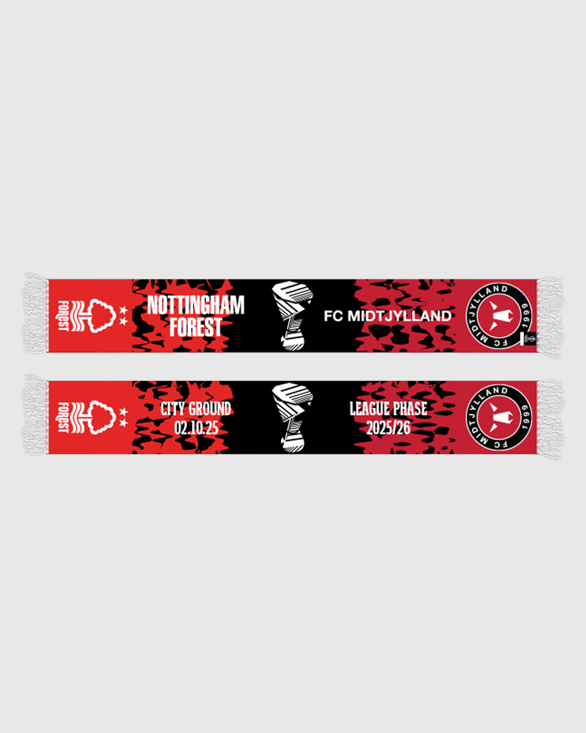 NFFC UEL 25/26 Nottingham Forest vs FC Midtjylland Scarf