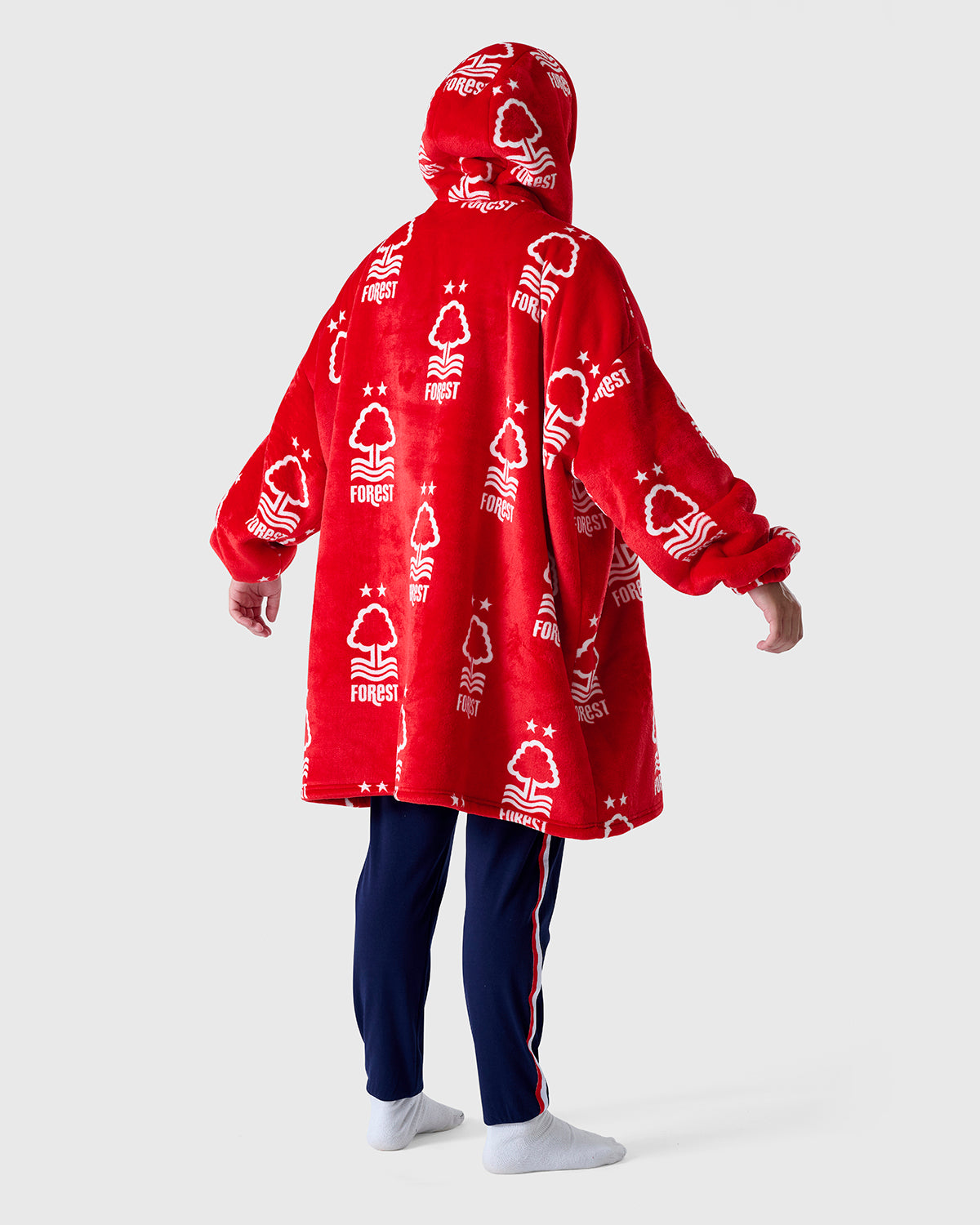 NFFC Red AOP Oversized Sherpa Hoodie