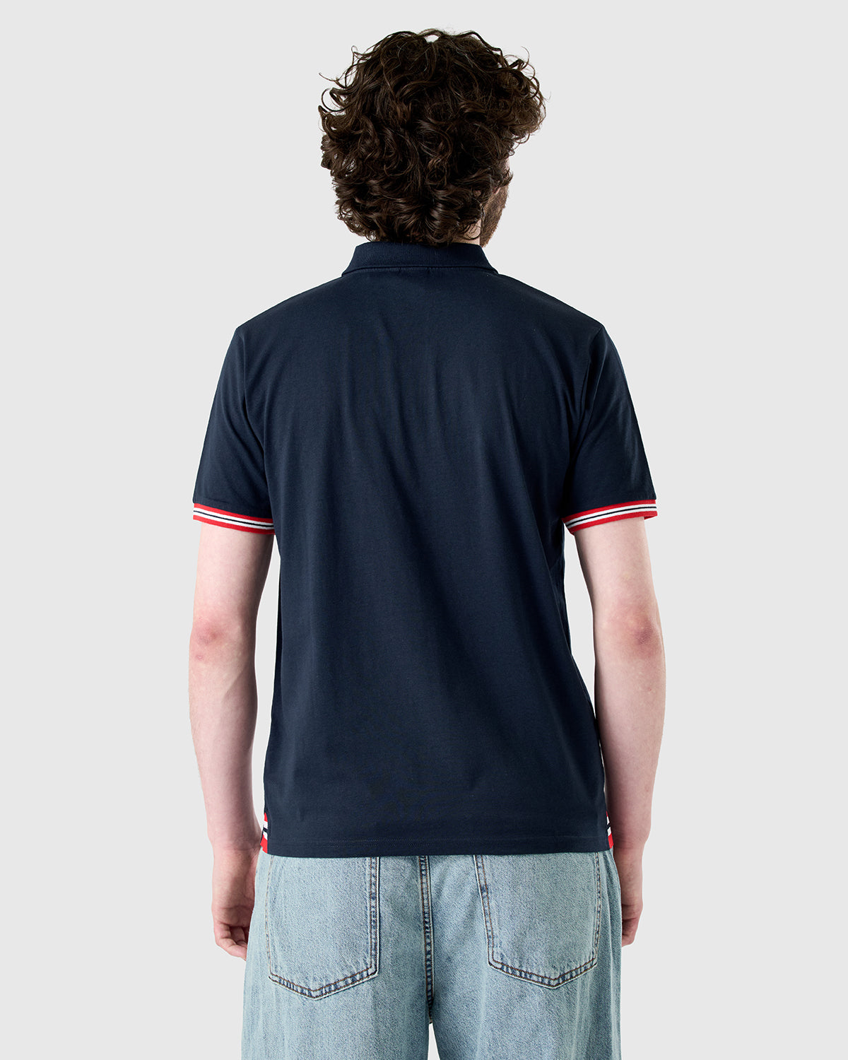 NFFC Navy Sports Casual Tipped Sleeve Polo