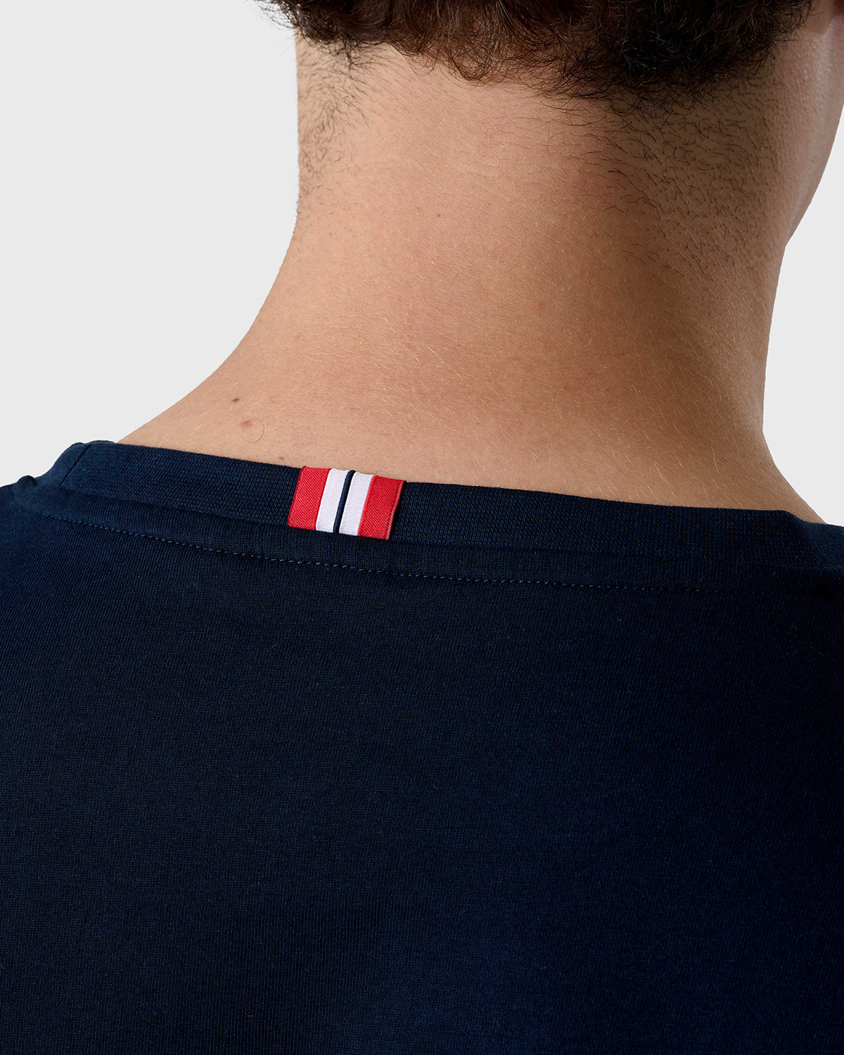 NFFC Navy Sports Casual Tipped Sleeve T-Shirt
