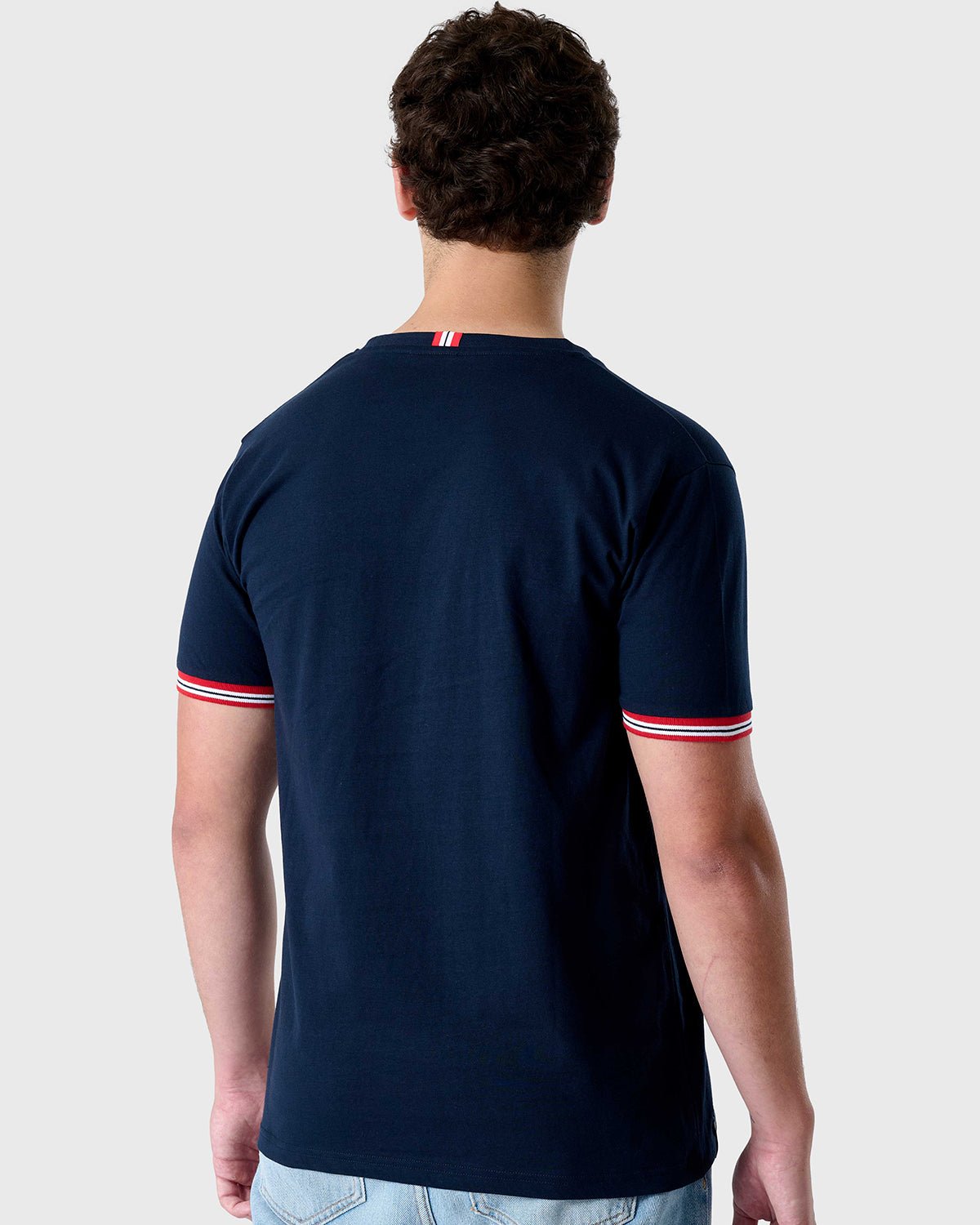 NFFC Navy Sports Casual Tipped Sleeve T-Shirt