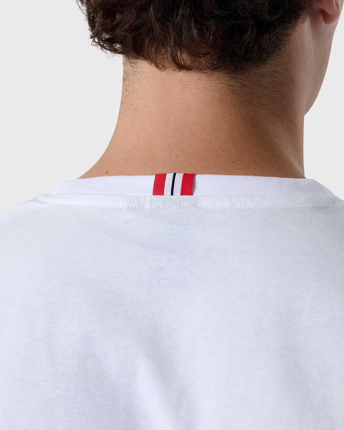 NFFC White Sports Casual Tipped Sleeve T-Shirt