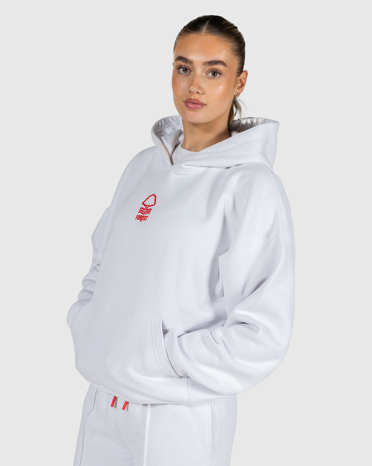 NFN Women's White Relaxed Fit Hoodie
