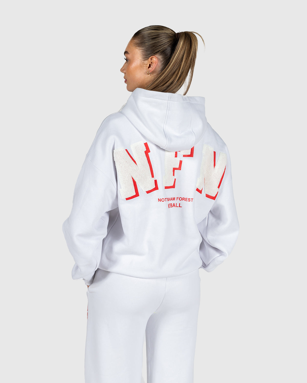 NFN Women's White Relaxed Fit Hoodie