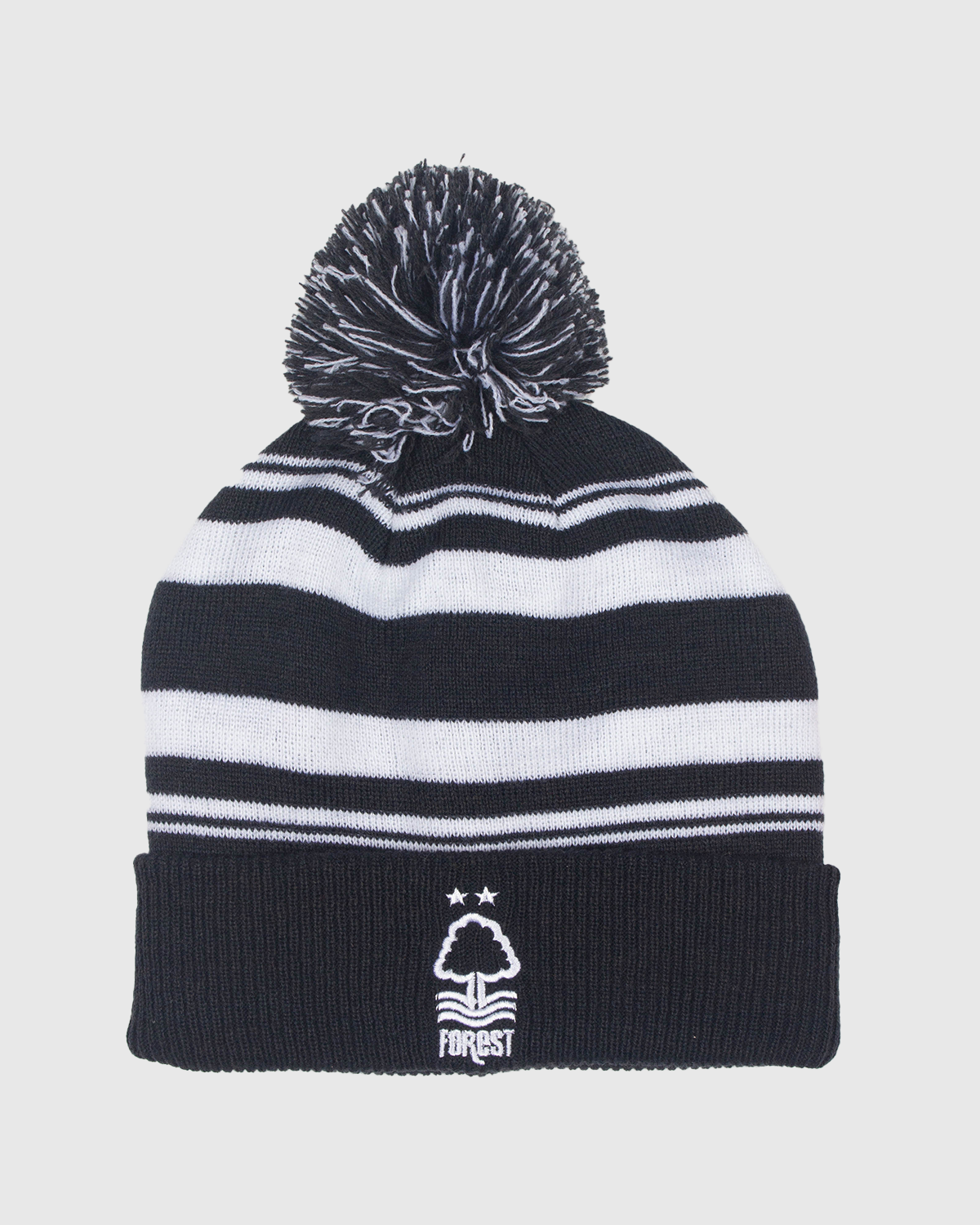 NFFC Navy Striped Bobble Hat