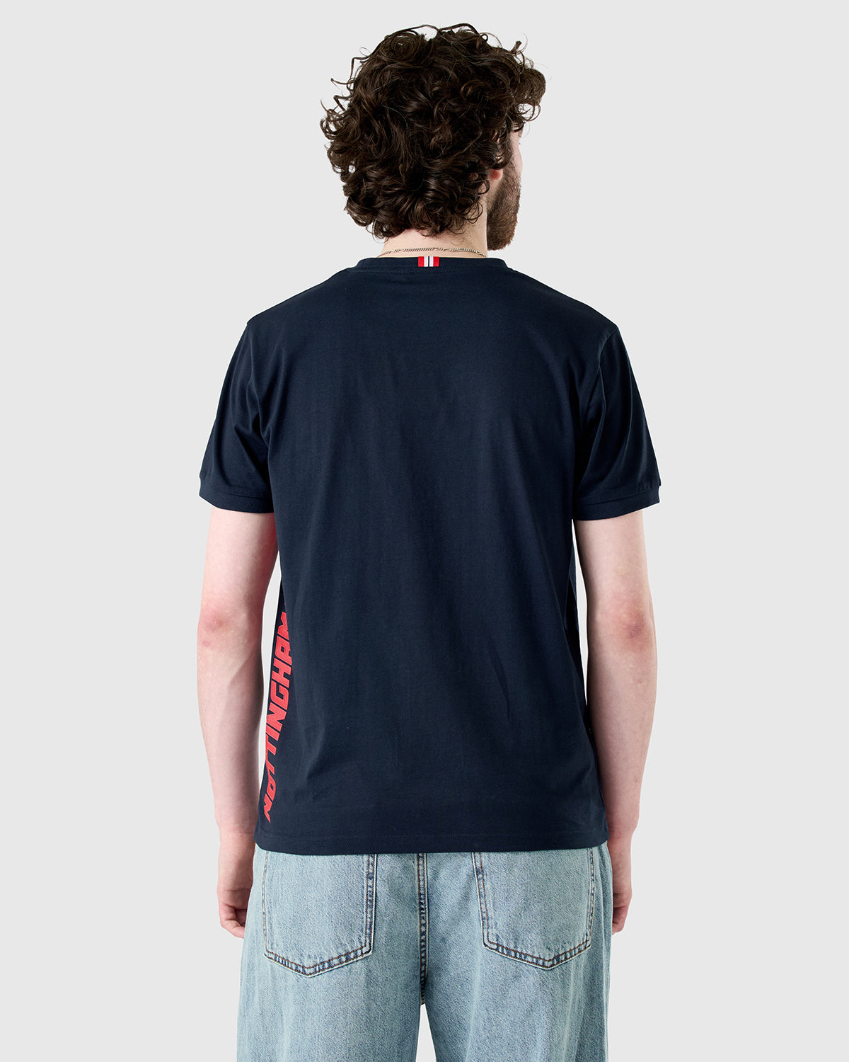NFFC Navy Sports Casual Vertical Print T-Shirt