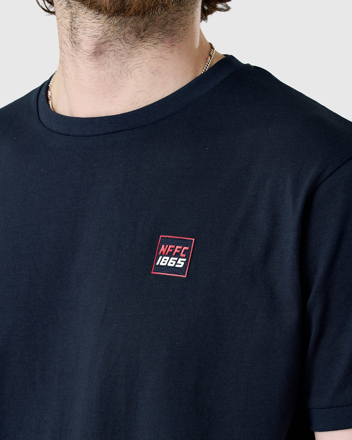 NFFC Navy Sports Casual Vertical Print T-Shirt