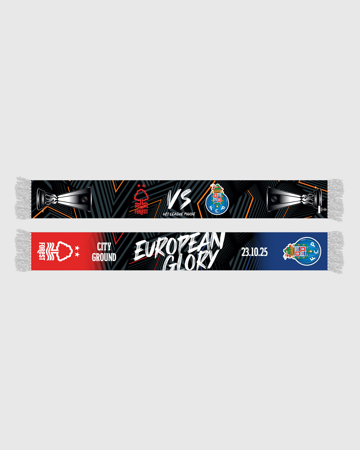 NFFC UEL 25/26 Nottingham Forest vs FC Porto European Glory Scarf