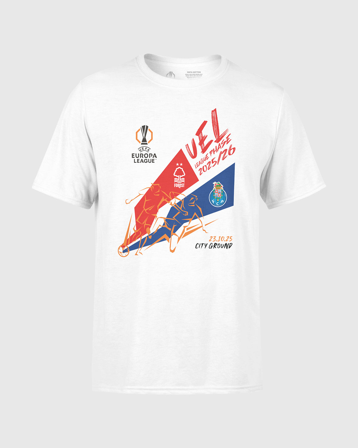 NFFC UEL 25/26 Nottingham Forest vs FC Porto White T-Shirt