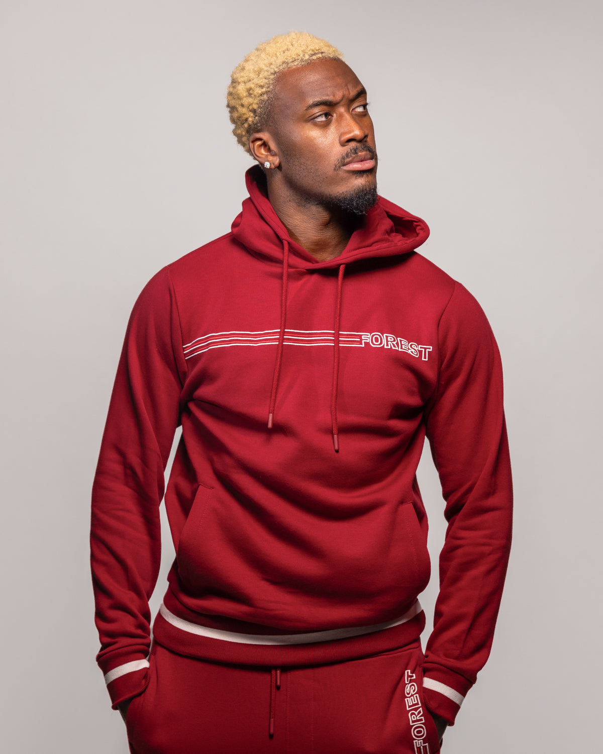NFFC Stripe Collection Red Hoodie