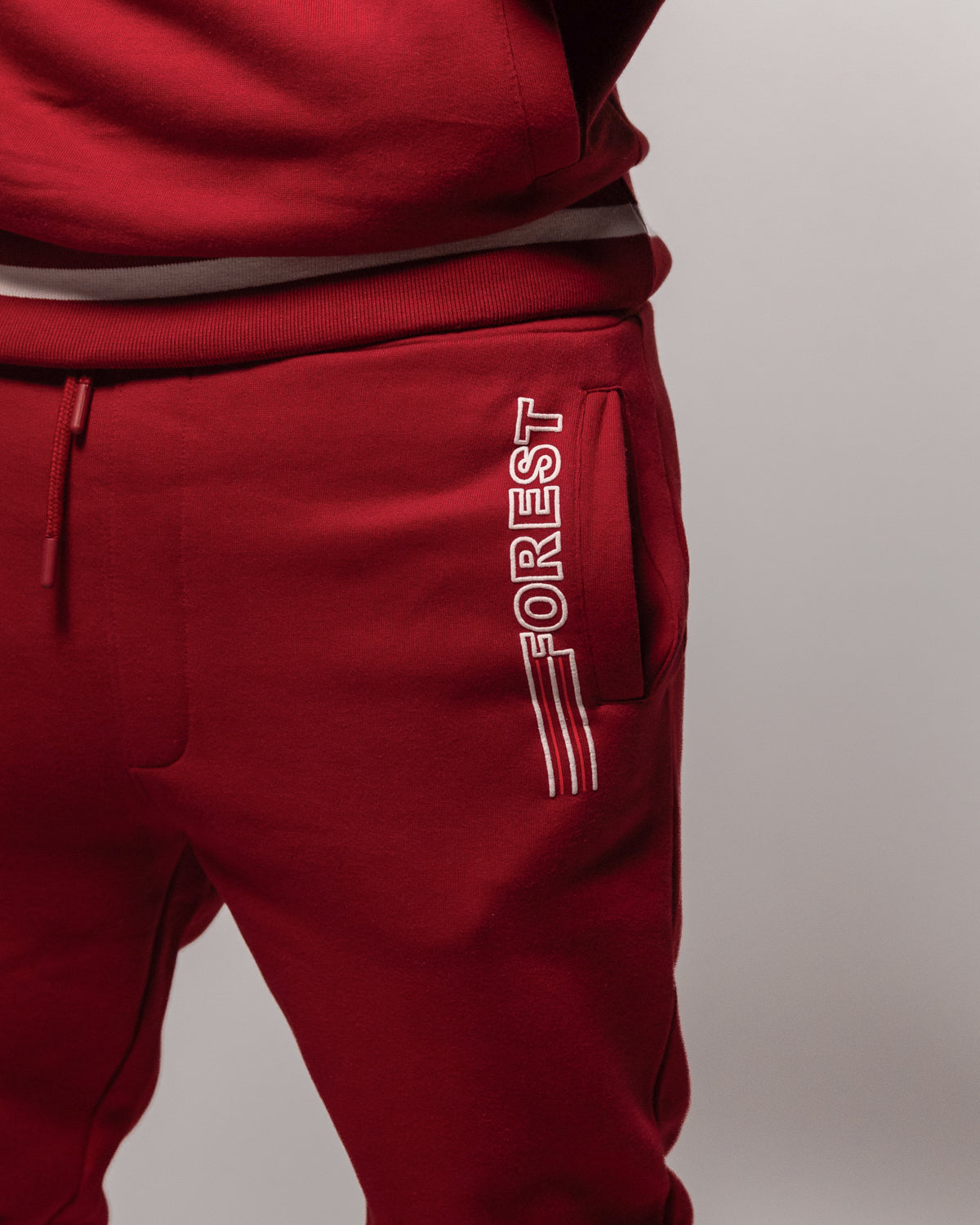 NFFC Stripe Collection Red Joggers