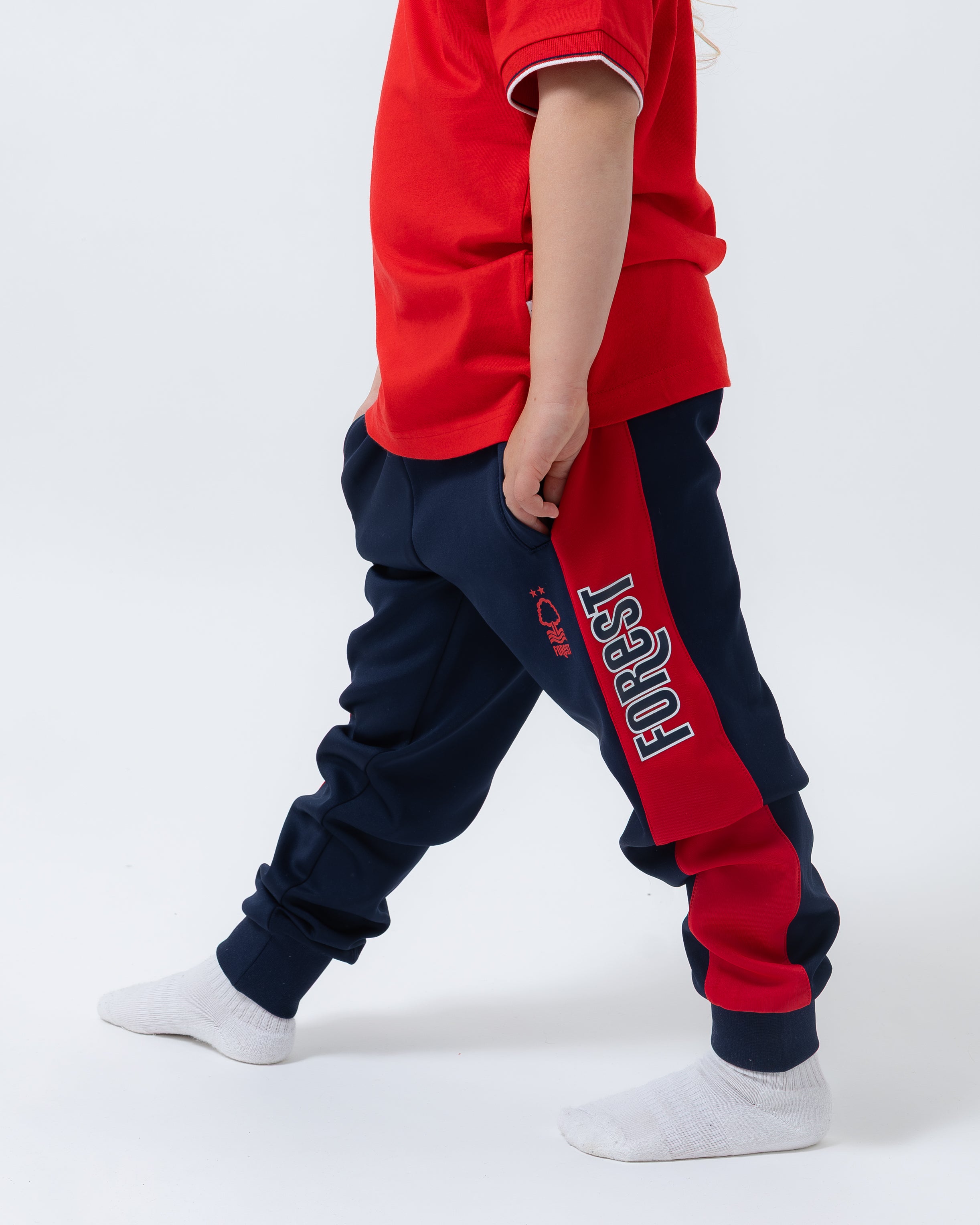 NFFC Junior Navy Panelled Tracksuit Bottoms