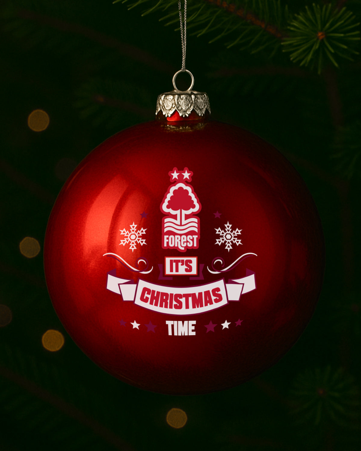 NFFC Red Christmas Time Large Bauble