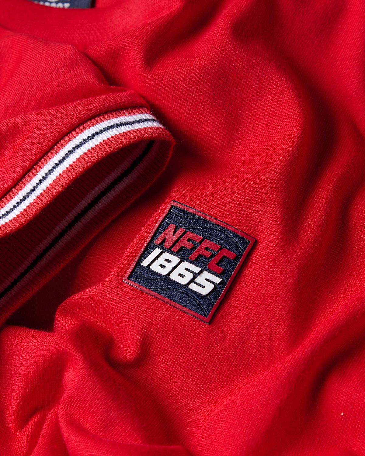 NFFC Red Sports Casual Tipped Sleeve T-Shirt