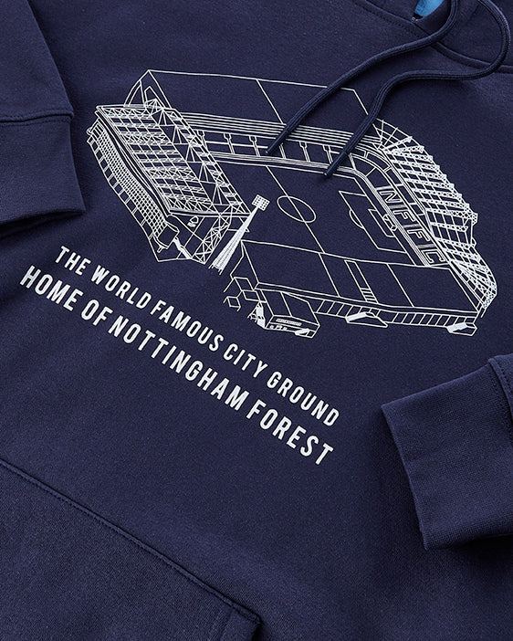 NFFC Navy Stadium Print Hoodie