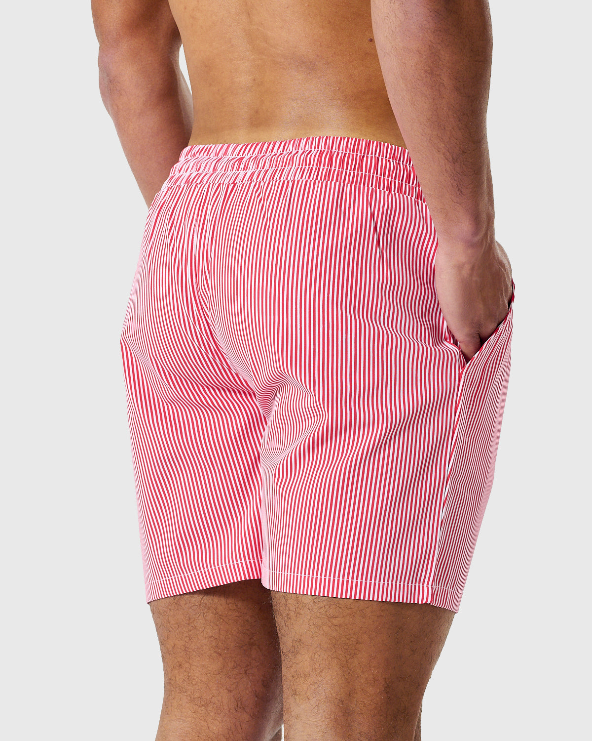 NFFC Red & White Striped Swim Shorts