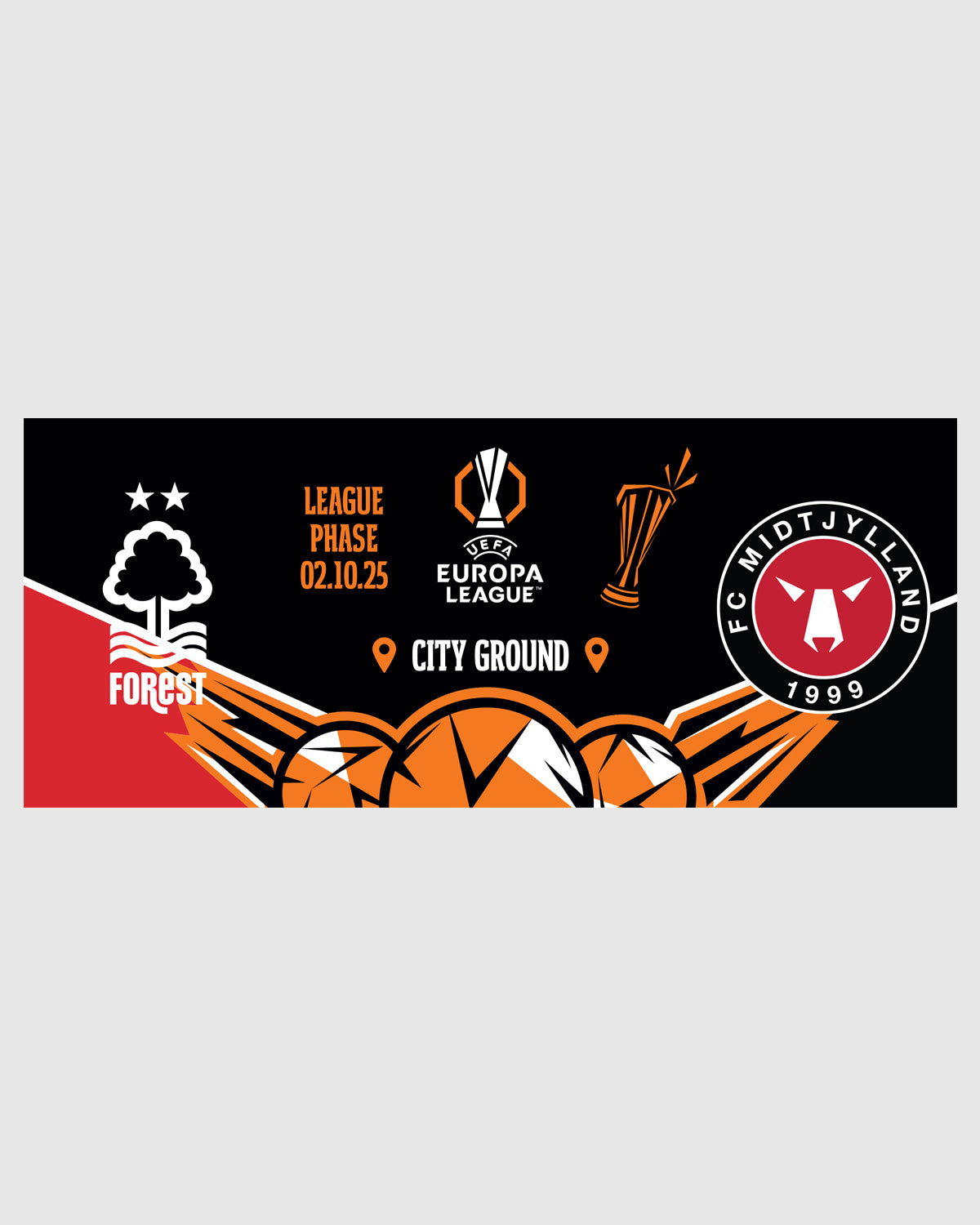 NFFC UEL 25/26 Nottingham Forest vs FC Midtjylland Mug