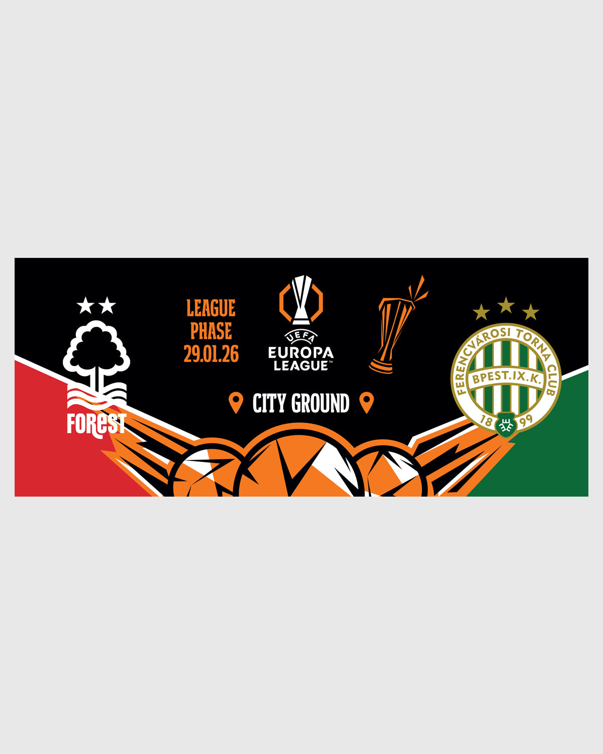 NFFC UEL 25/26 Nottingham Forest vs Ferencvárosi TC Mug