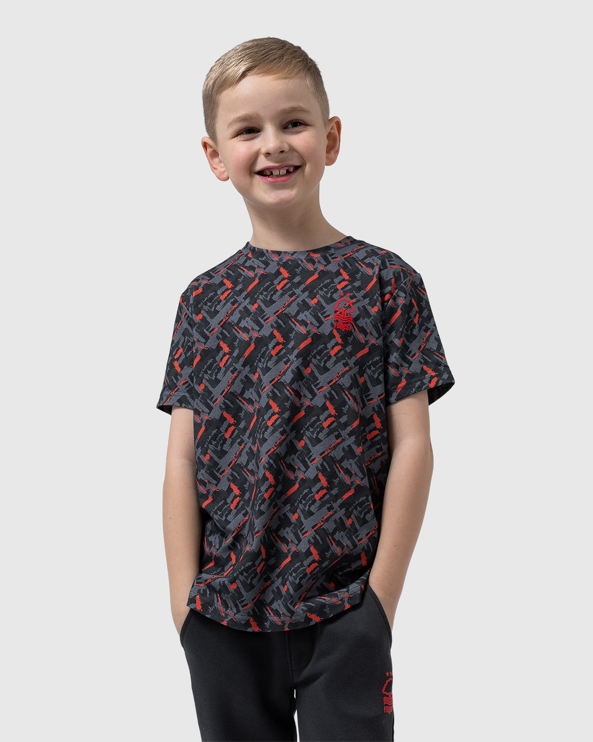 NFFC Junior Honeycomb All Over Print Red T-Shirt