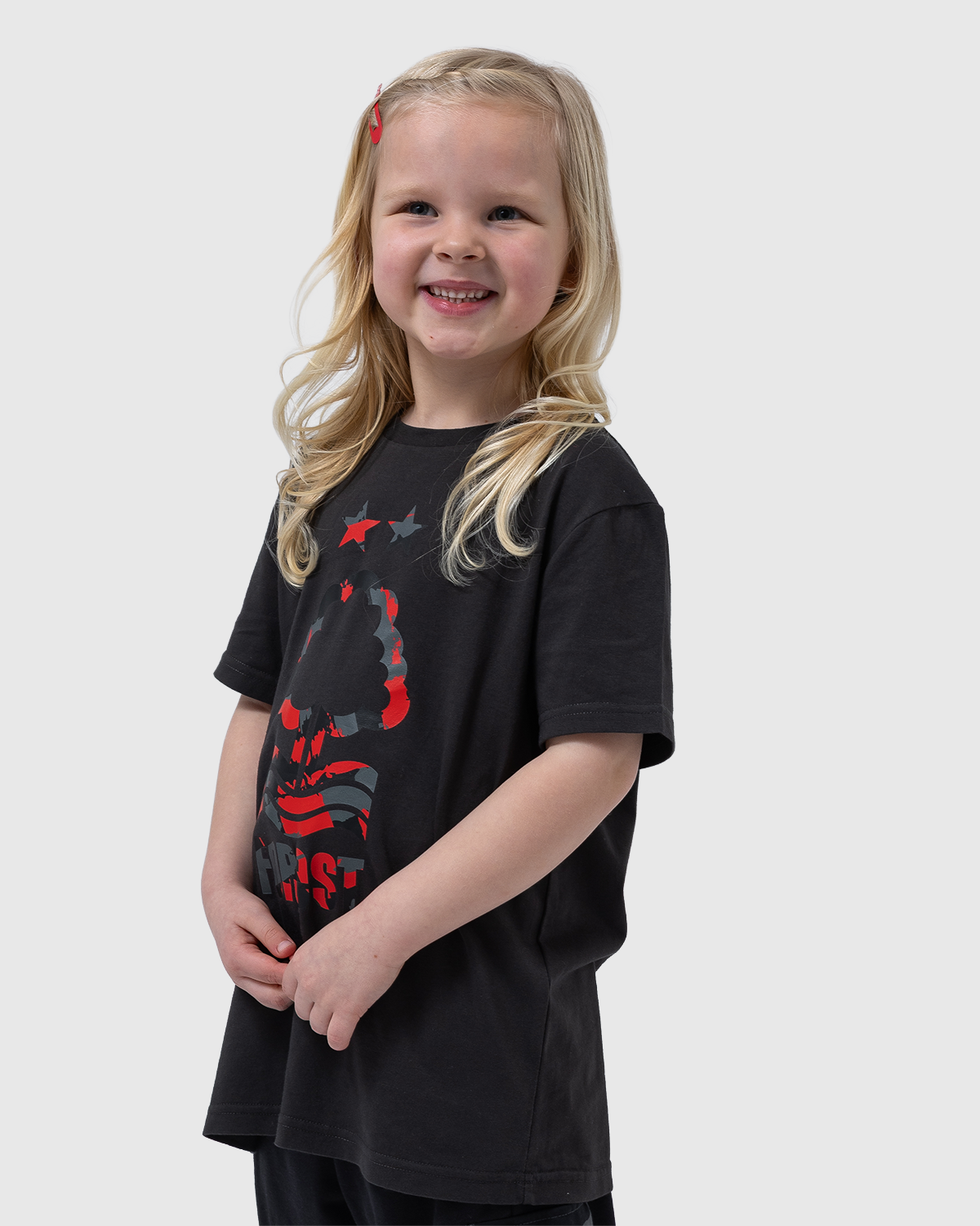 NFFC Junior Honeycomb Crest Charcoal T-Shirt