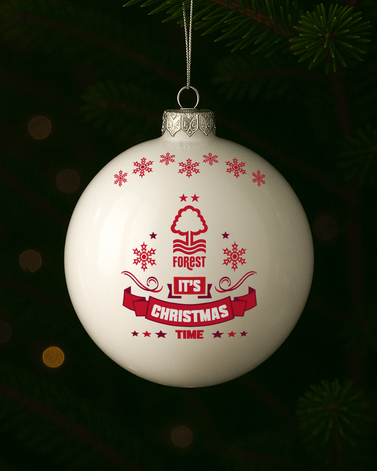 NFFC White Christmas Time Medium Bauble