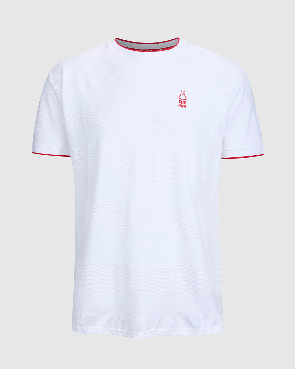 NFFC White Bubble Knit Stripe T-Shirt