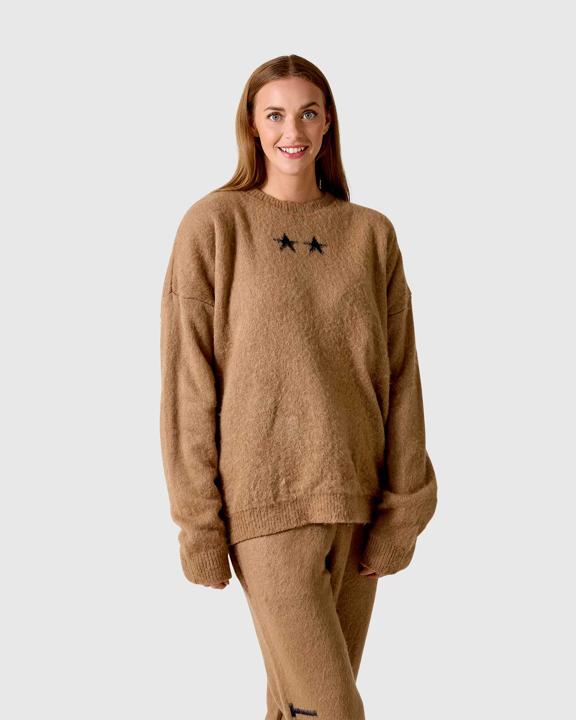 NFFC Camel Brushed Knit Crewneck Sweater