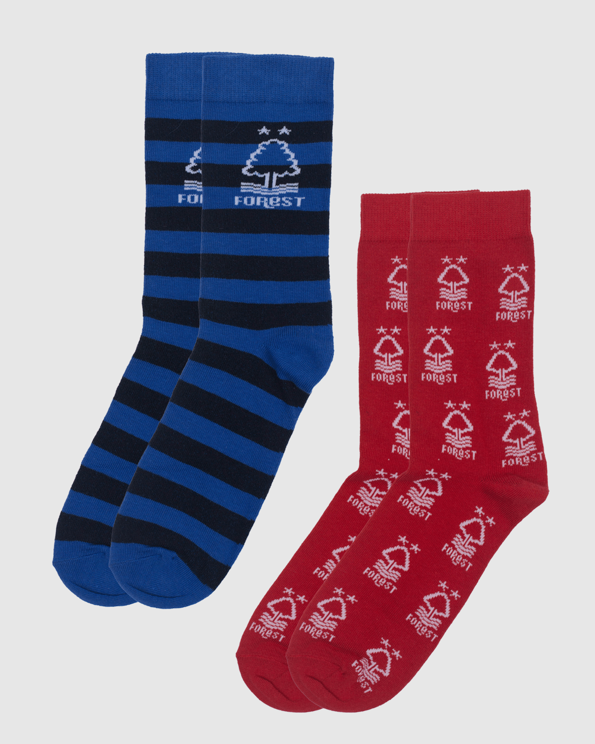 NFFC 2 Pack Multi - Crest Socks - Nottingham Forest FC