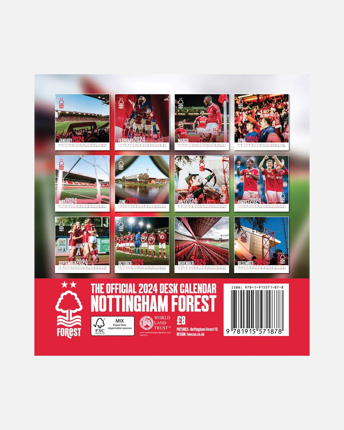NFFC 2024 Easel Calendar - Nottingham Forest FC